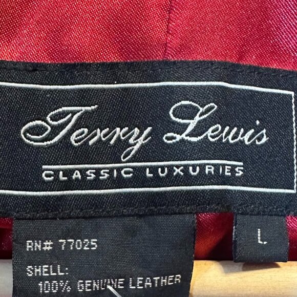 Terry Lewis Classic Luxuries Red Leather Suede Jacket Size Large EUC - Picture 8 of 9